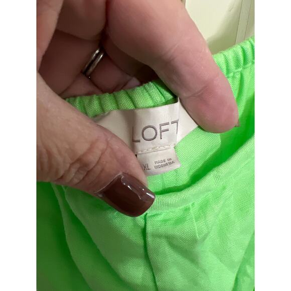 NWT LOFT size XL lime green linen blend maxi dress - Picture 2 of 4